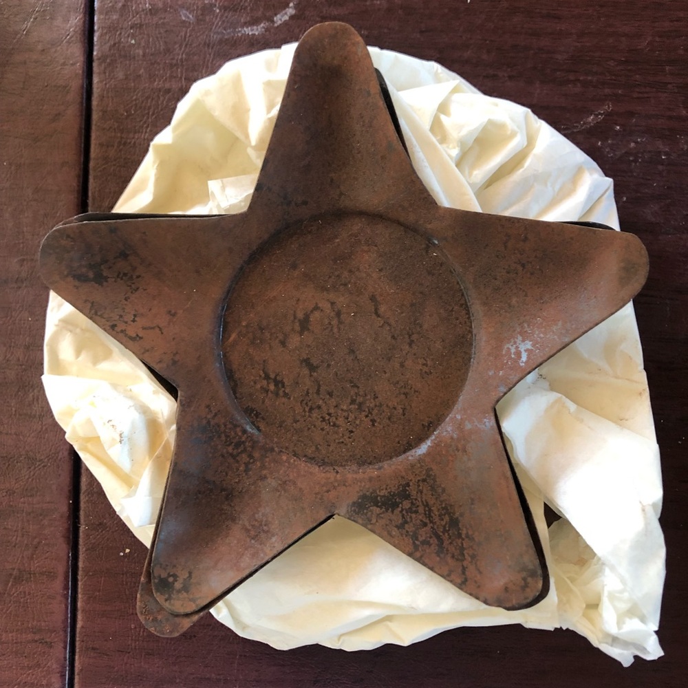 Americana Rustic NWT Star shaped candle holders set of 4